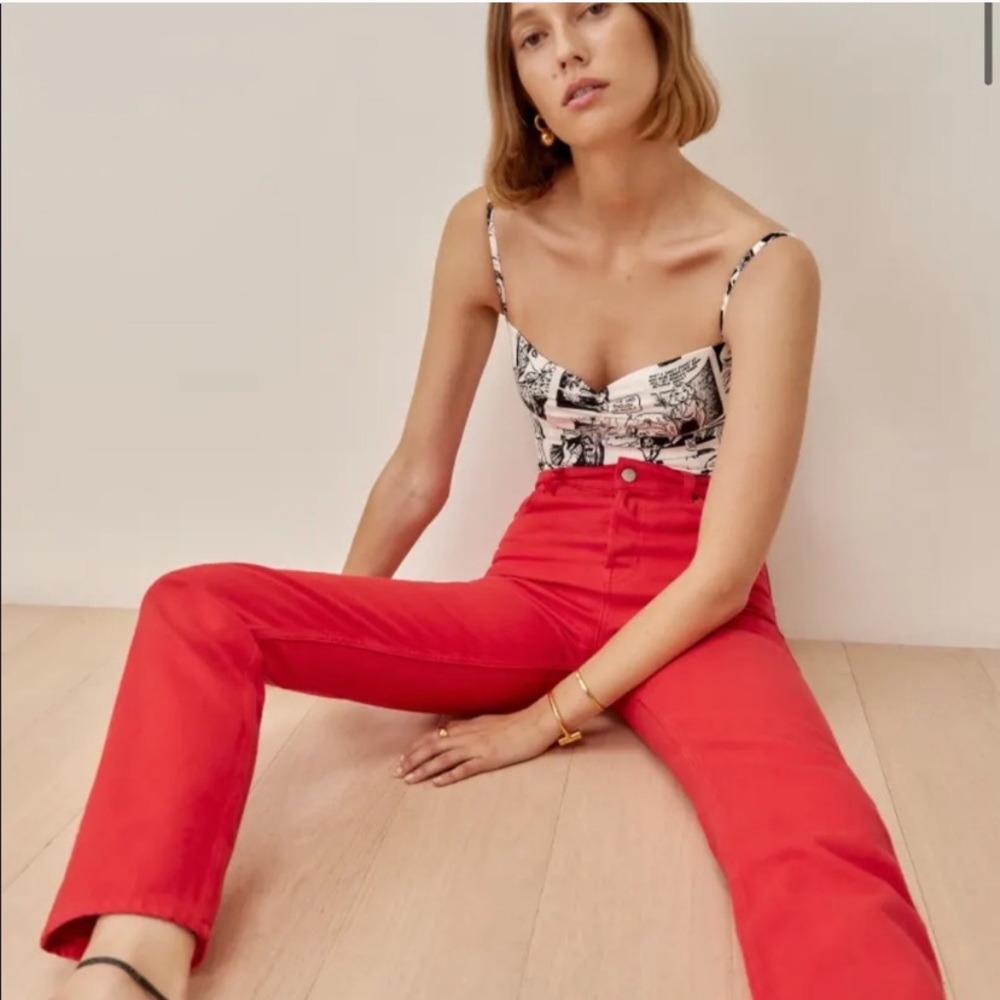 Reformation Cynthia Jean in the color Tomato